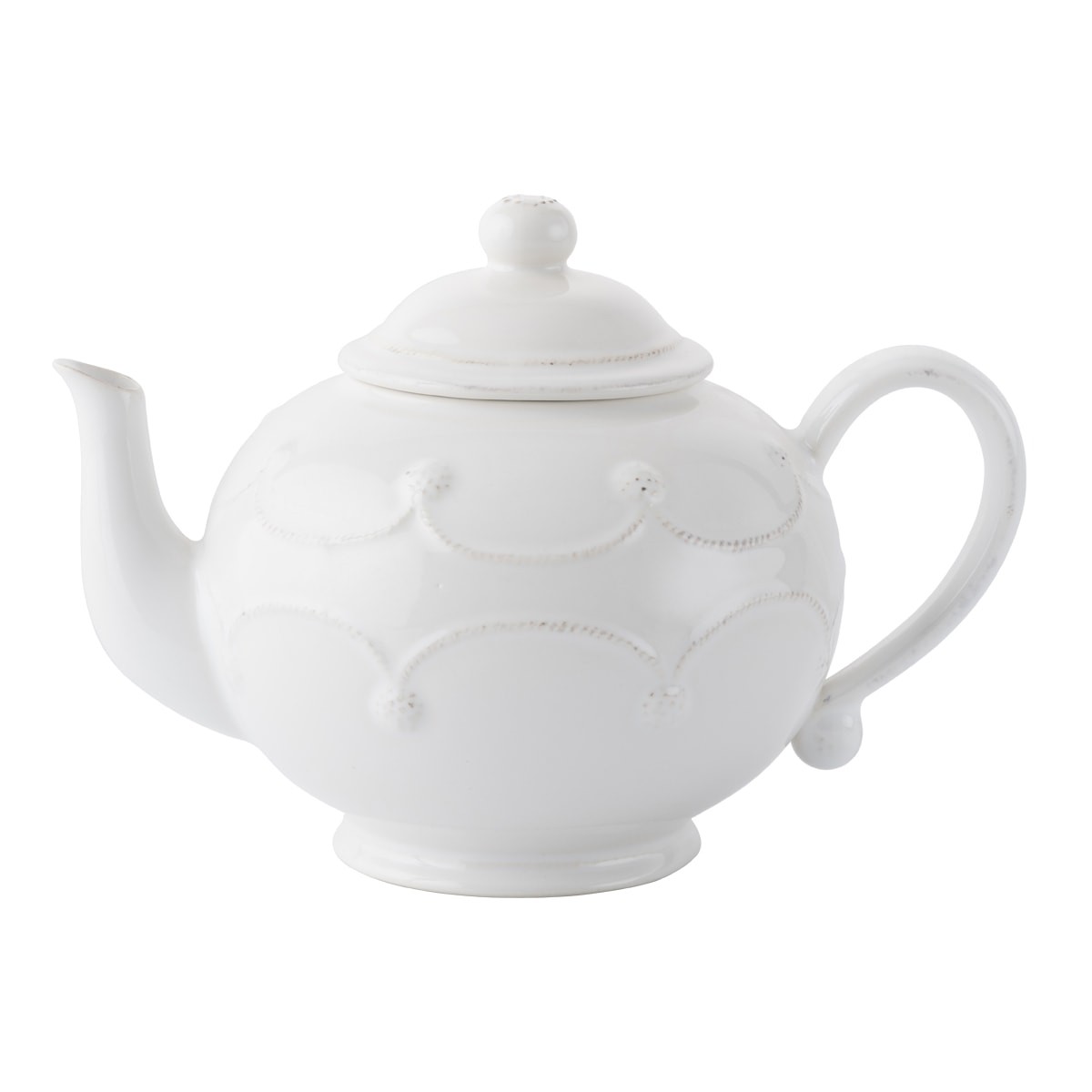 white Juliska Berry & thread teapot at GDC Home furniture and decor