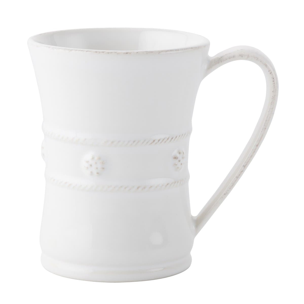 The Berry & Thread Whitewash Mugs are finished in a boho chic off-white, with simple bohemian detailing. Find them at our Kiawah home decor stores