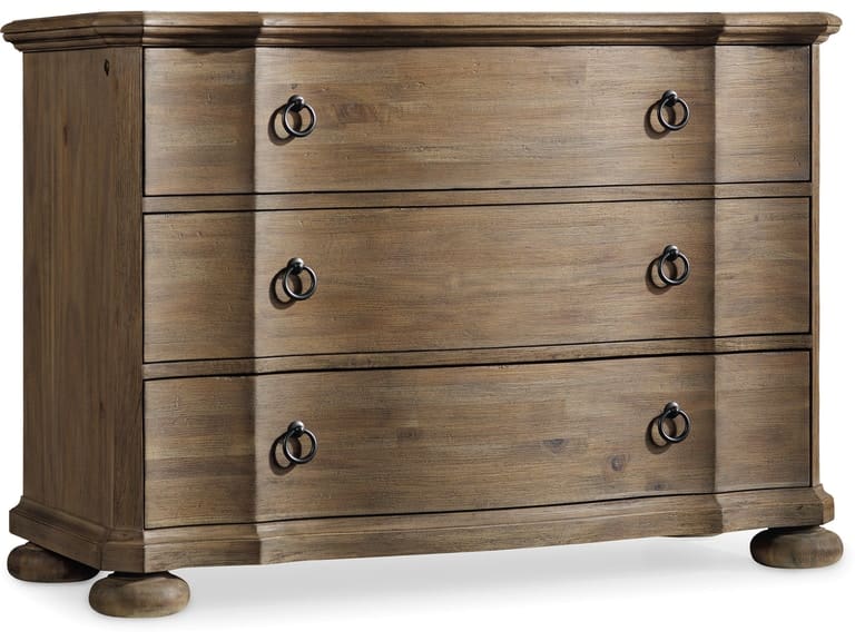 Wood three drawer bachelors chest furniture piece