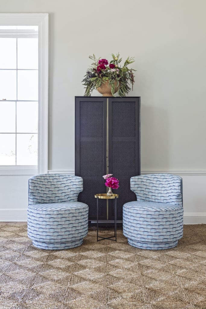 Blue Upholstery on Matching Chair Set