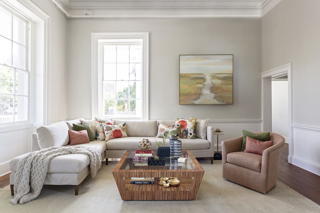 Custom upholstery in living area at GDC Home