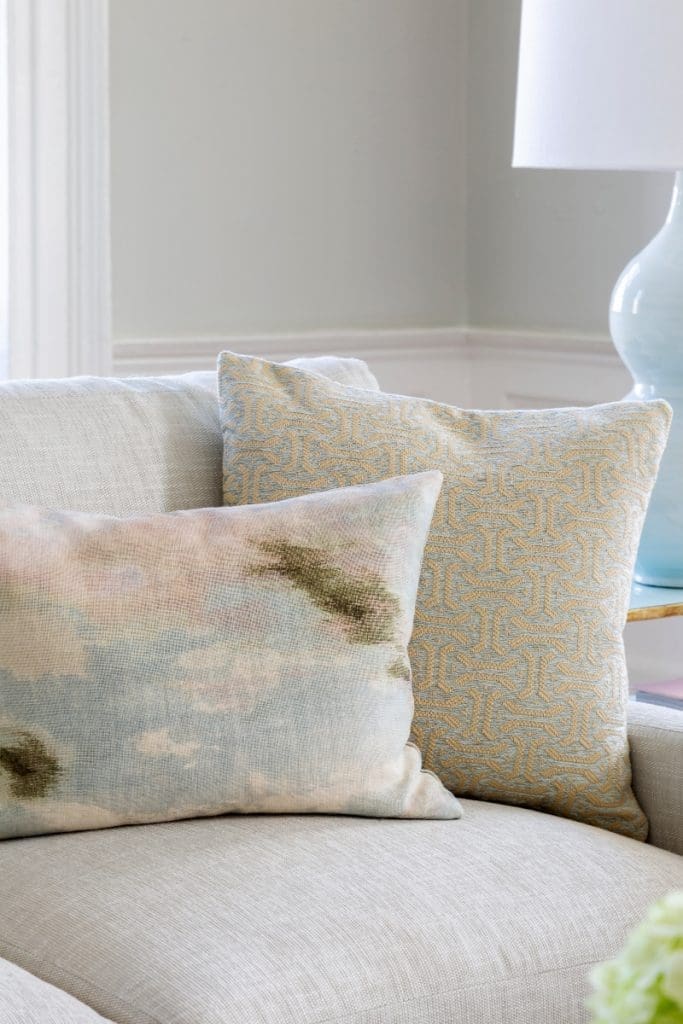Close up of couch with pillows